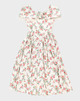 Vintage 80s Handmade Floral Evening Dress - XS