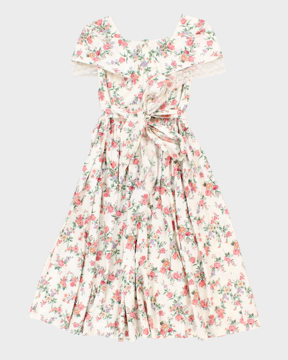 Vintage 80s Handmade Floral Evening Dress - XS