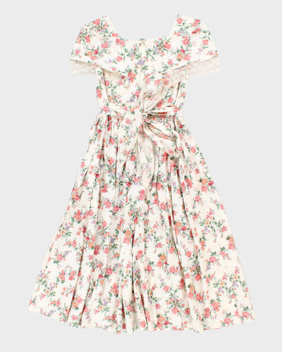 Vintage 80s Handmade Floral Evening Dress - XS