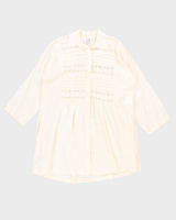 Vintage 90s Lace Linen Button Down Mini Dress - L