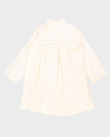 Vintage 90s Lace Linen Button Down Mini Dress - L