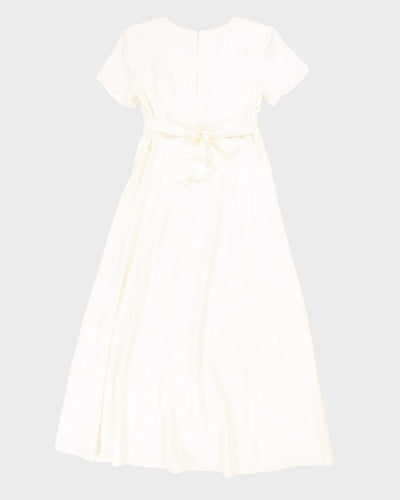 Vintage 80s Be Smart Cream Evening Maxi Dress - S