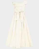 Vintage 5703 Womens Cream Beaded Evening Gown - S/M