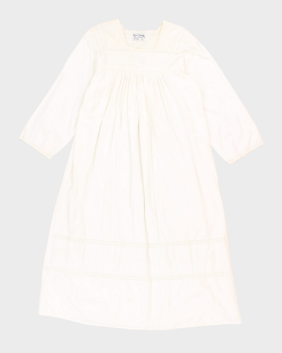 Vintage 90s Nice N Comfy Cream Cotton Dress - M