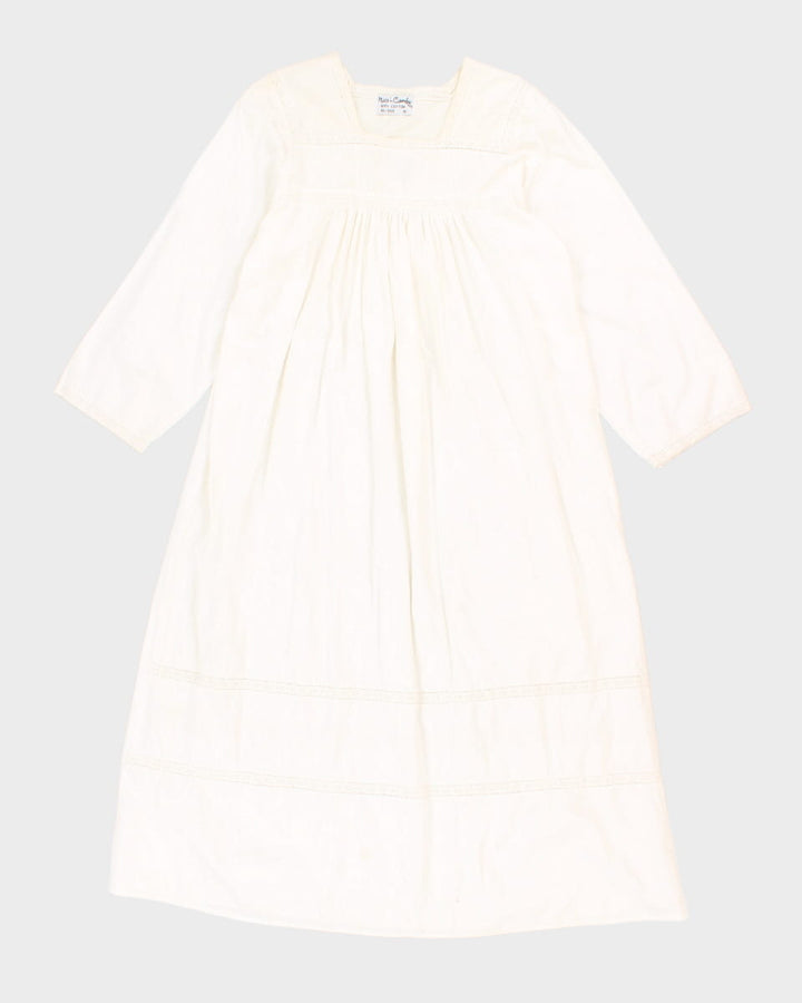 Vintage 90s Nice N Comfy Cream Cotton Dress - M