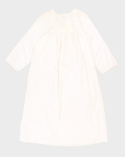 Vintage 90s Nice N Comfy Cream Cotton Dress - M