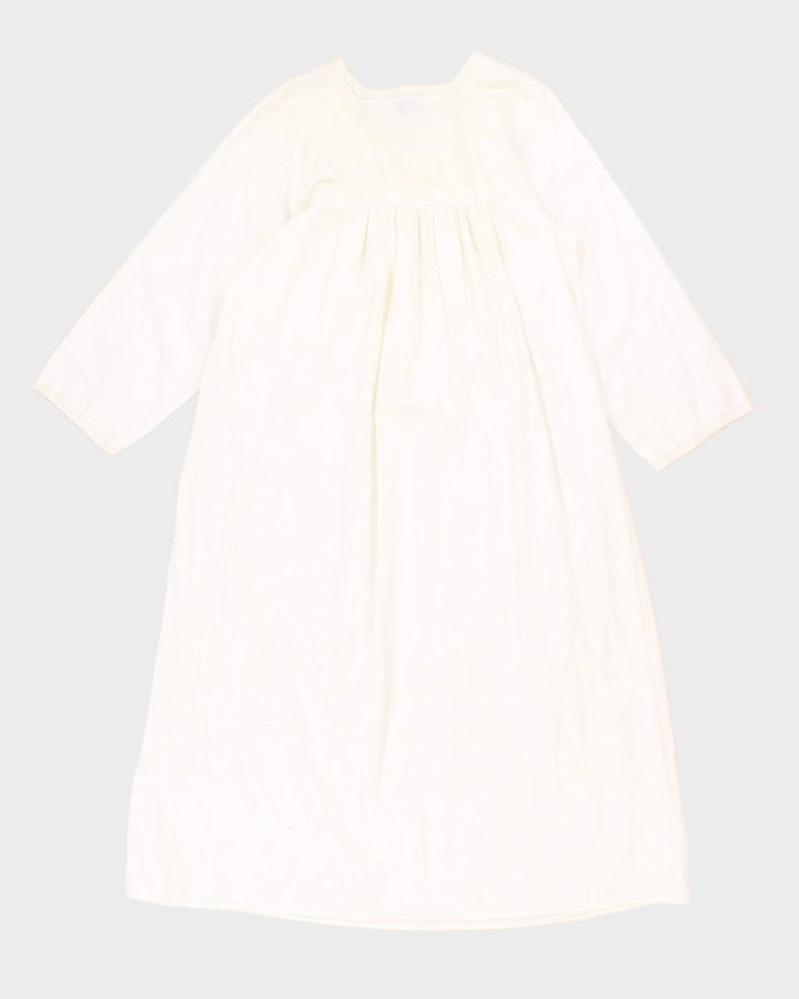 Vintage 90s Nice N Comfy Cream Cotton Dress - M