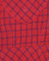 Vintage Handmade Red Plaid Midi Dress - M