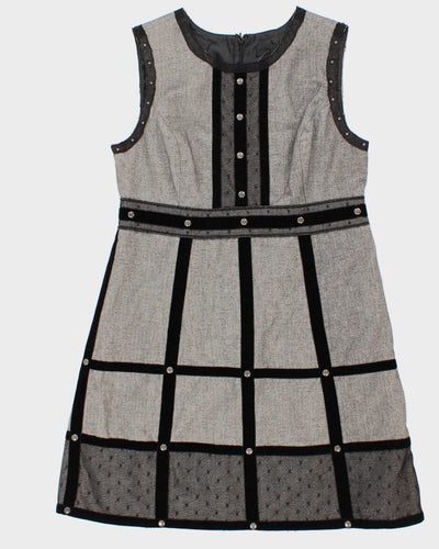 Vintage 00s Anna Sui Grey Panelled Dress - M