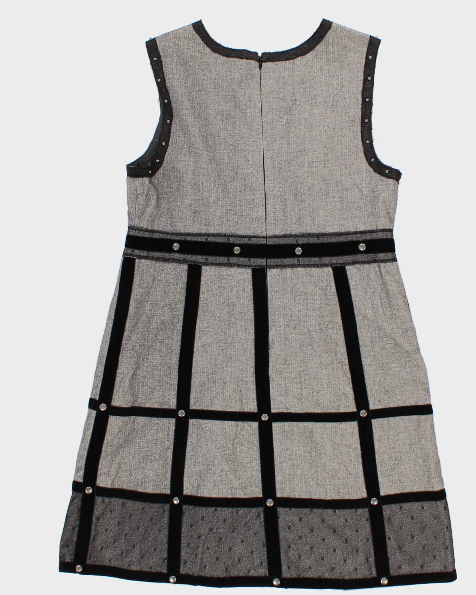 Vintage 00s Anna Sui Grey Panelled Dress - M