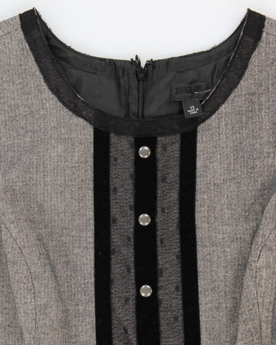 Vintage 00s Anna Sui Grey Panelled Dress - M