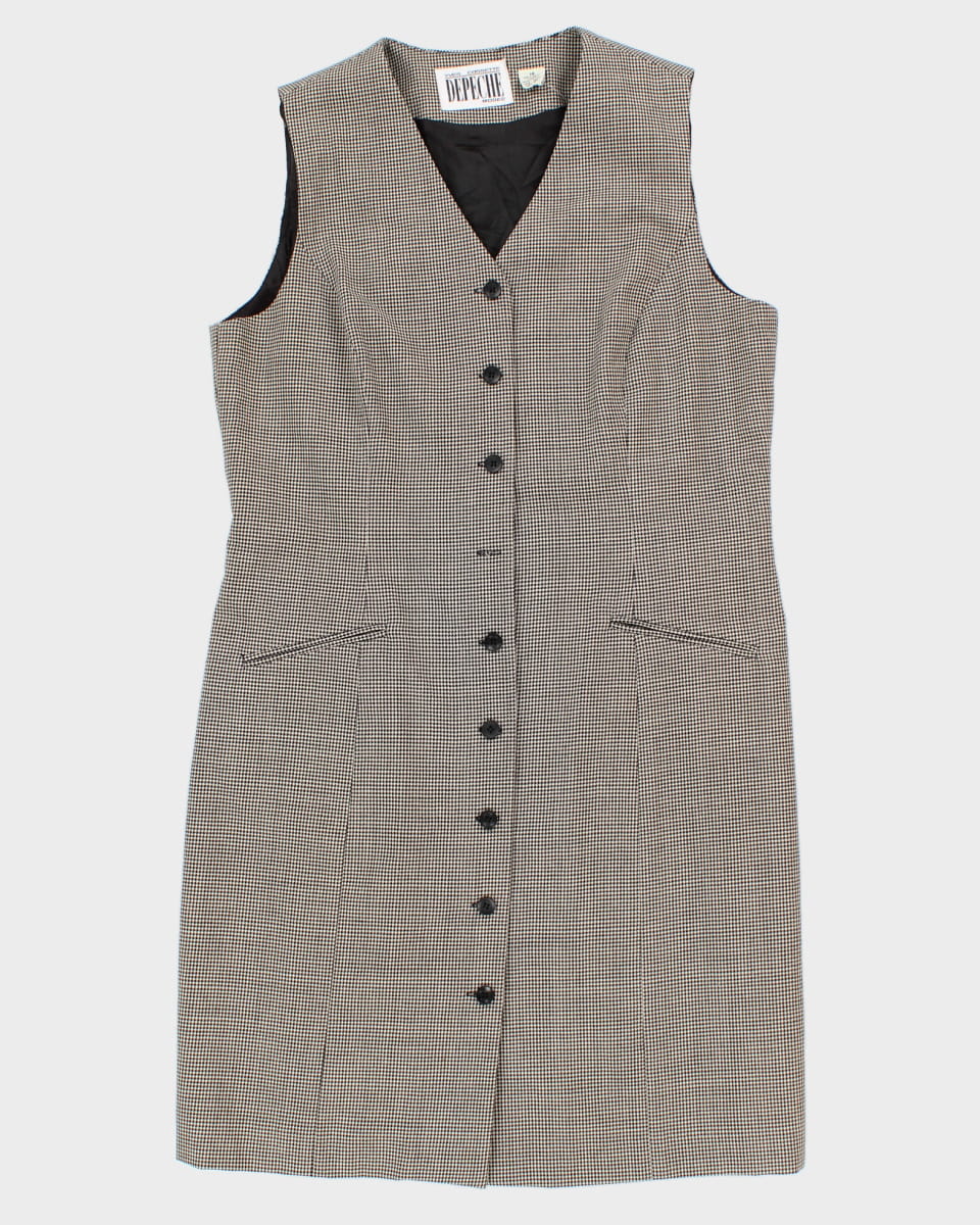 Vintage Yves Cossette Depeche Mode Houndstooth Wool Dress - L