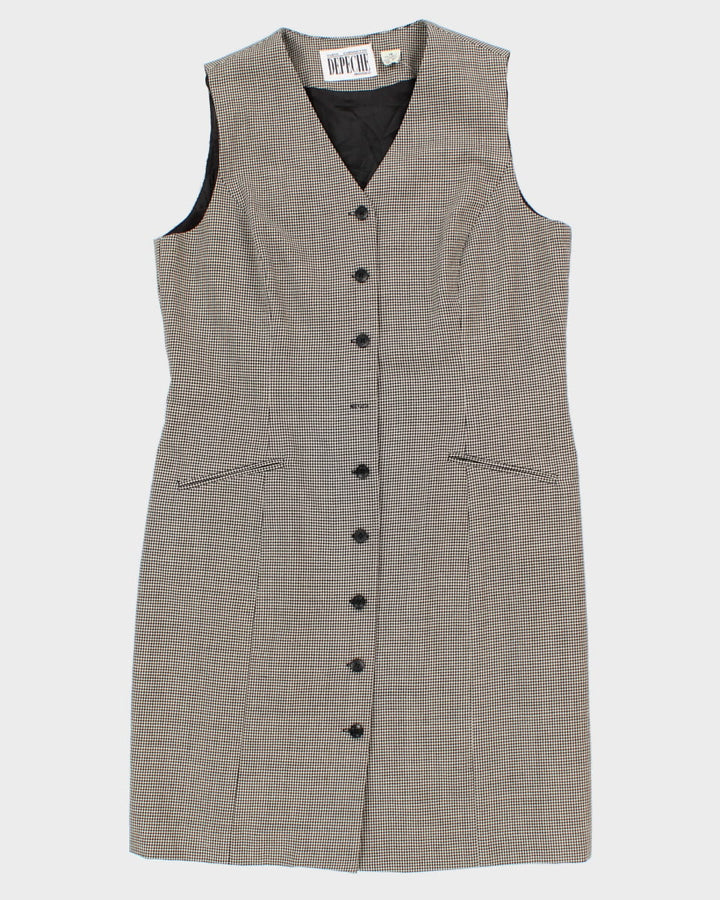 Vintage Yves Cossette Depeche Mode Houndstooth Wool Dress - L