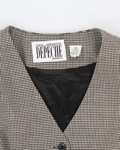 Vintage Yves Cossette Depeche Mode Houndstooth Wool Dress - L