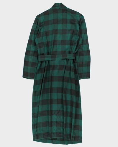 Vintage 70s Rouie Green Plaid Dress - M/L