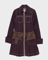 Y2K 00s Mia Mia Purple Zip Up Dress - S