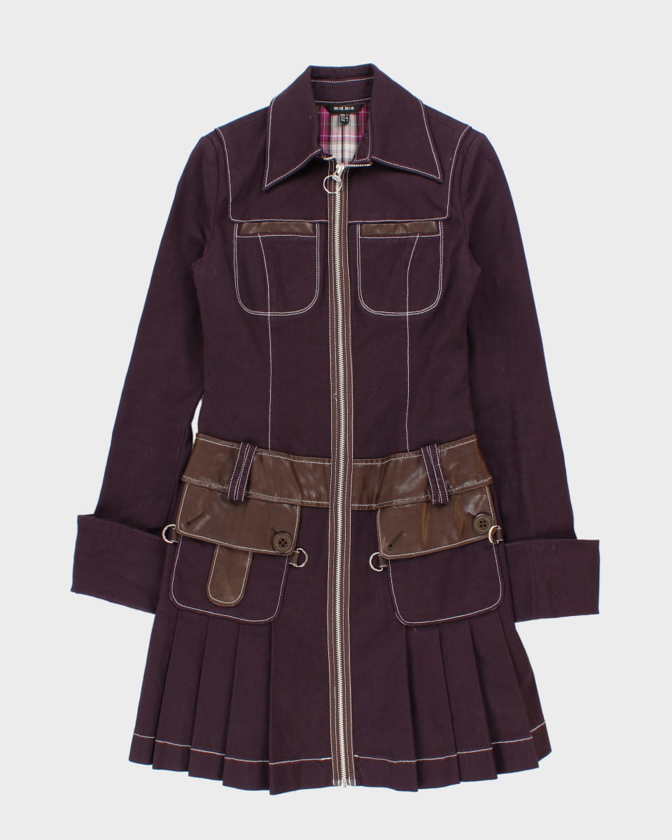 Y2K 00s Mia Mia Purple Zip Up Dress - S