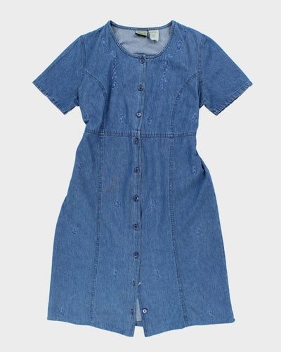 Vintage 90s Penmans Denim Embroidered Dress - L