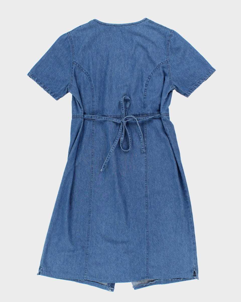 Vintage 90s Penmans Denim Embroidered Dress - L