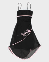 Y2K 00s Jessica Pink Detailed Little Black Dress - XS