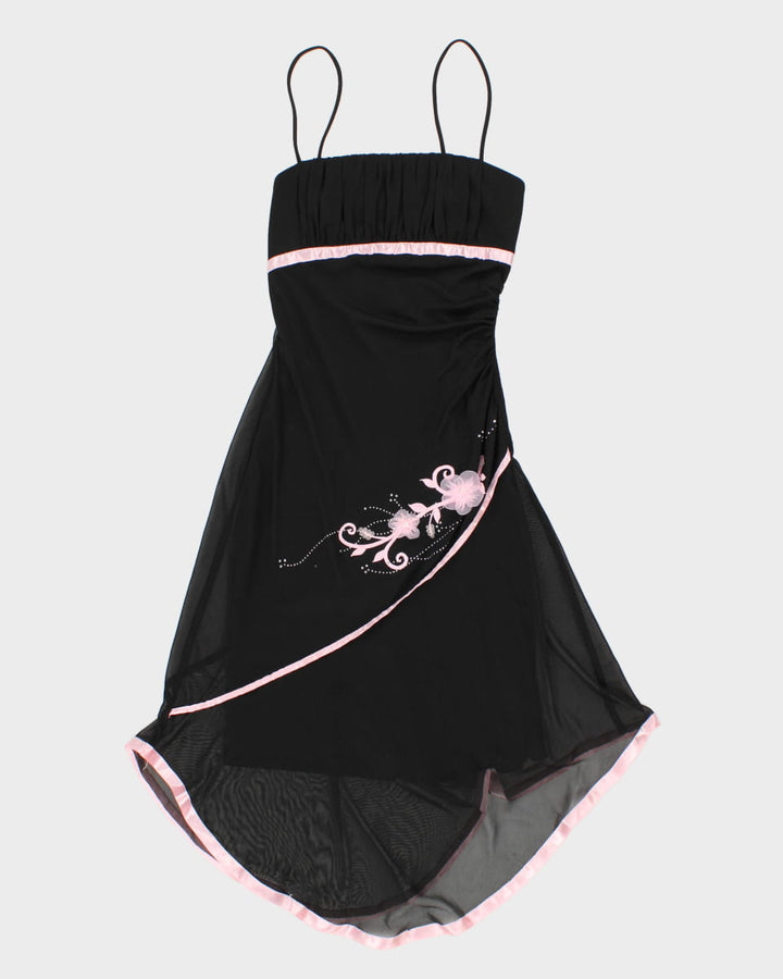 Y2K 00s Jessica Pink Detailed Little Black Dress - XS