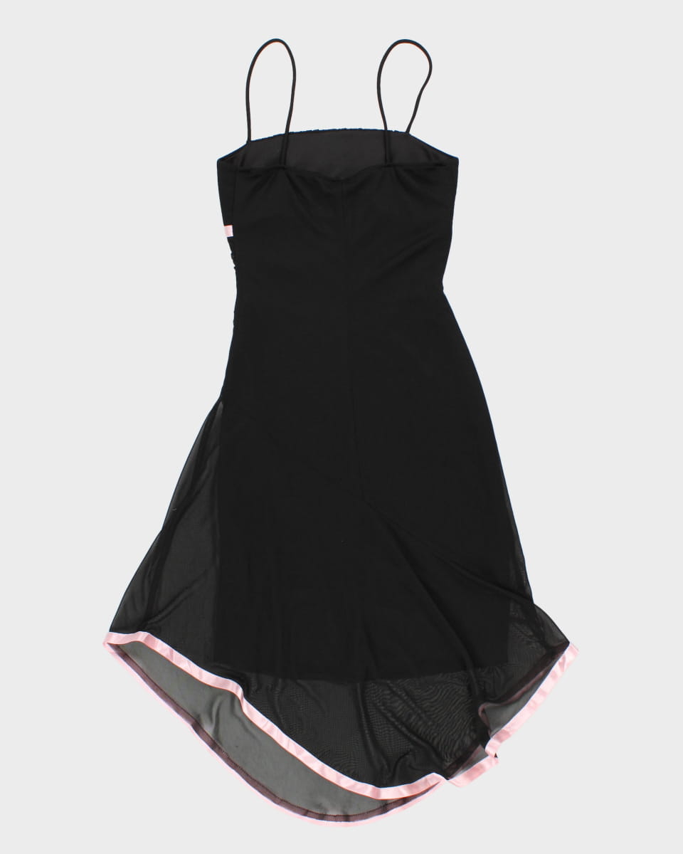Y2K 00s Jessica Pink Detailed Little Black Dress - XS