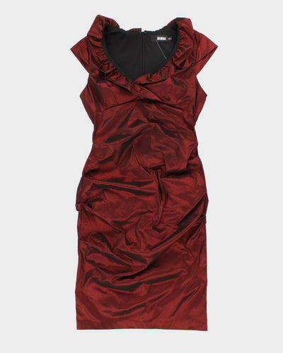 BA Nites Iridescent Ruffled Red Dress - M