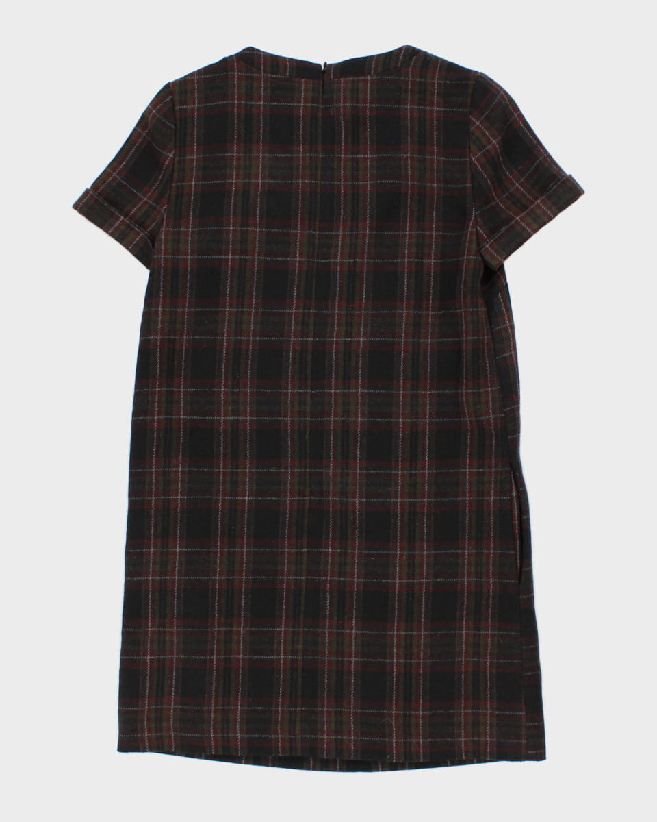 Fred Perry Brown Plaid Shift Dress - S