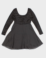 Black Velvet Skater Dress - S