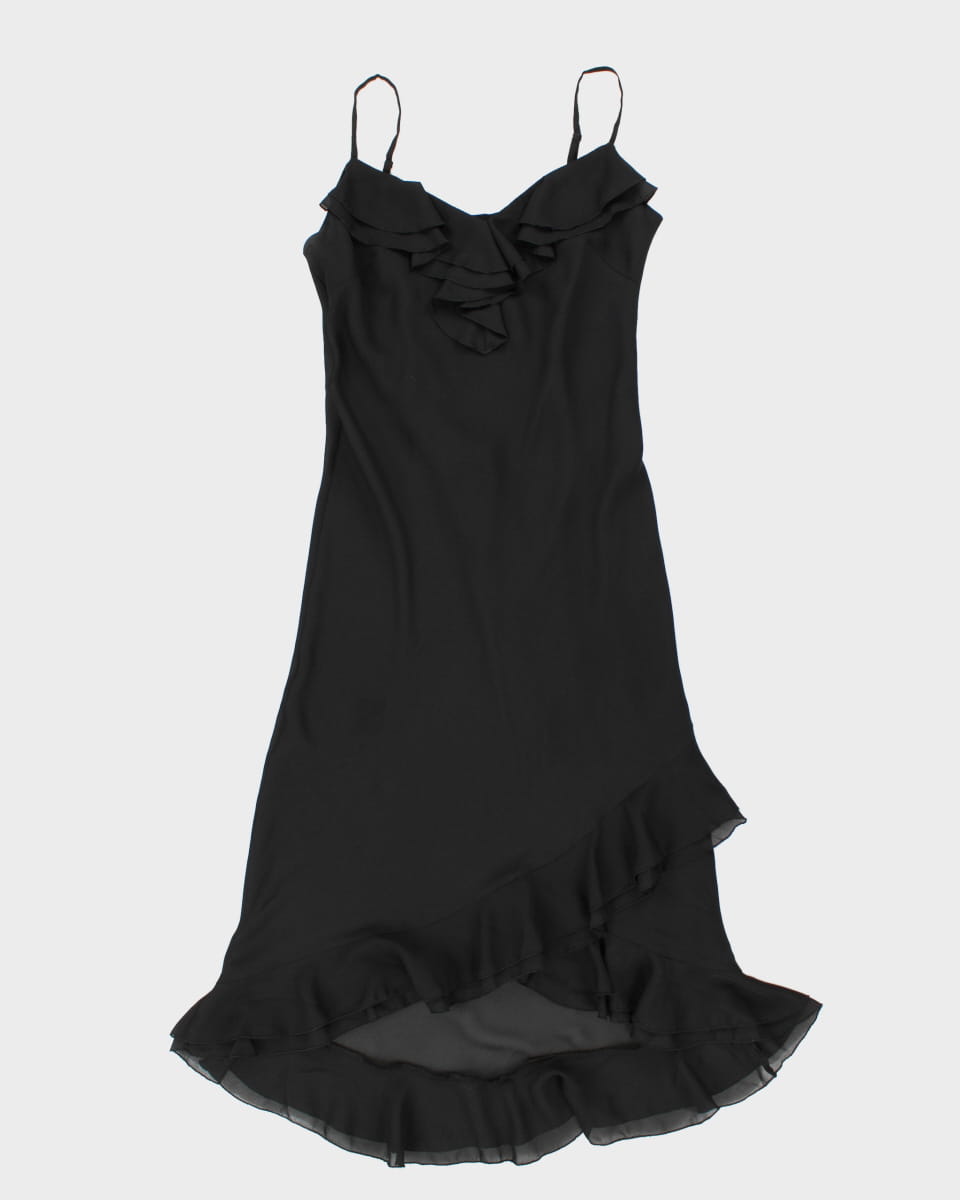 90's Vintage Black Maxi Party Dress - S