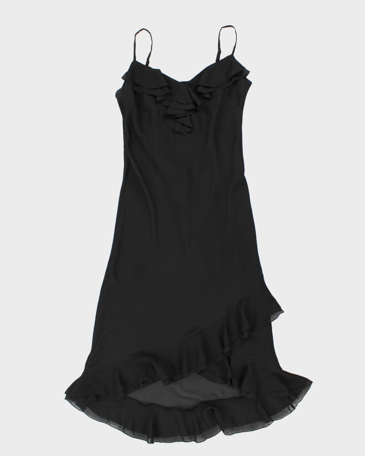 90's Vintage Black Maxi Party Dress - S