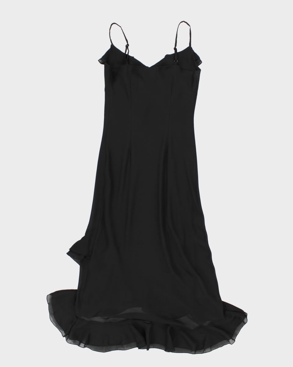 90's Vintage Black Maxi Party Dress - S