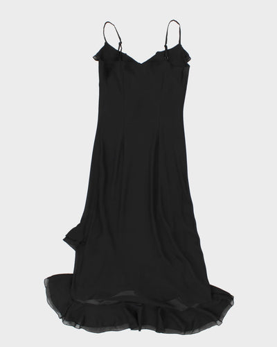 90's Vintage Black Maxi Party Dress - S