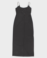 90's Vintage Black Maxi Party Dress - M