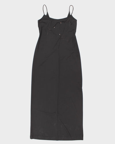 90's Vintage Black Maxi Party Dress - M