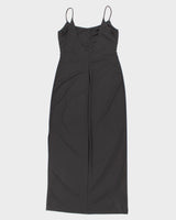 90's Vintage Black Maxi Party Dress - M