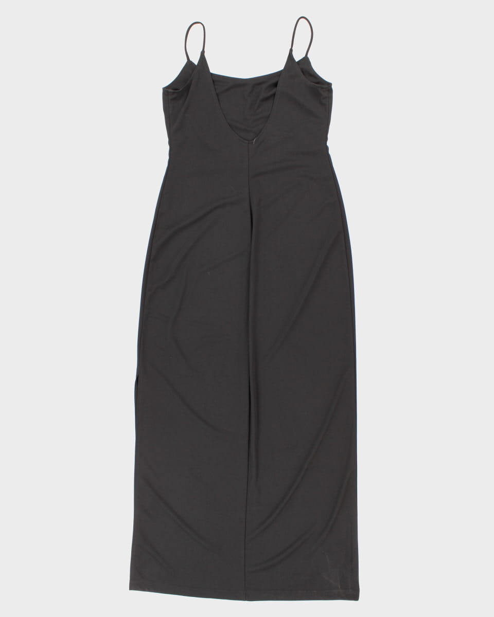 90's Vintage Black Maxi Party Dress - M