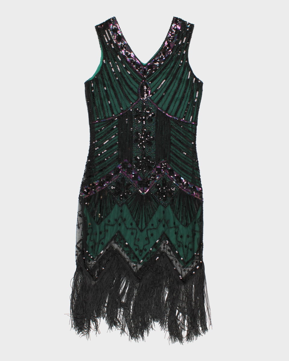 Tassel and Sequin Flapper Dress - L