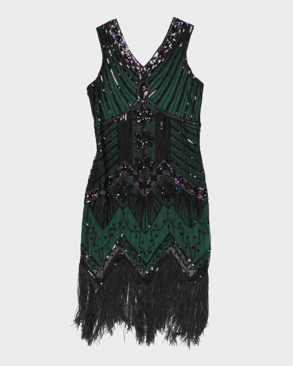 Tassel and Sequin Flapper Dress - L