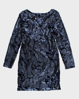 Long Sleeve Sequin Flapper Dress - M