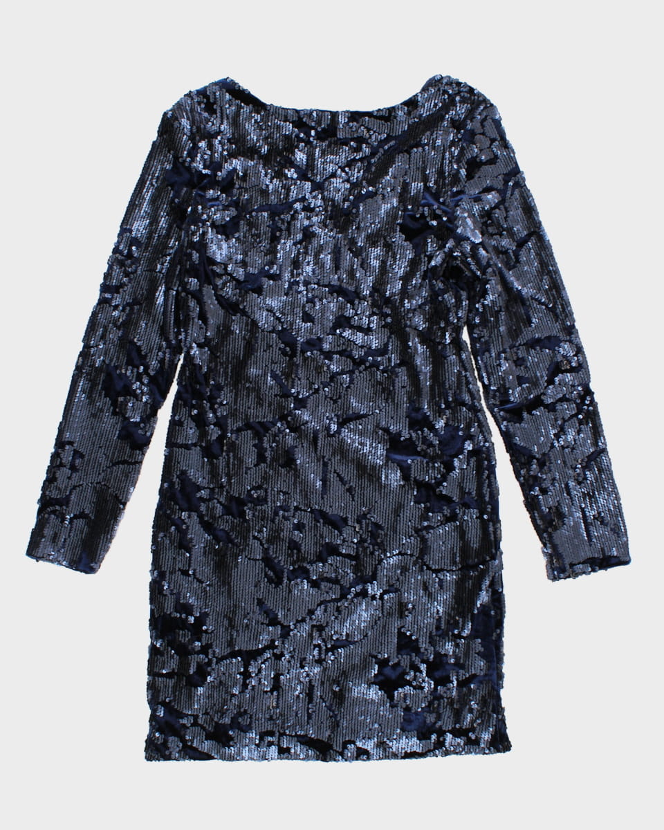 Long Sleeve Sequin Flapper Dress - M