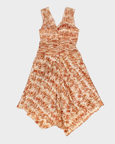 Donna Rocco Patterned Burnt Orange Dress - S - M