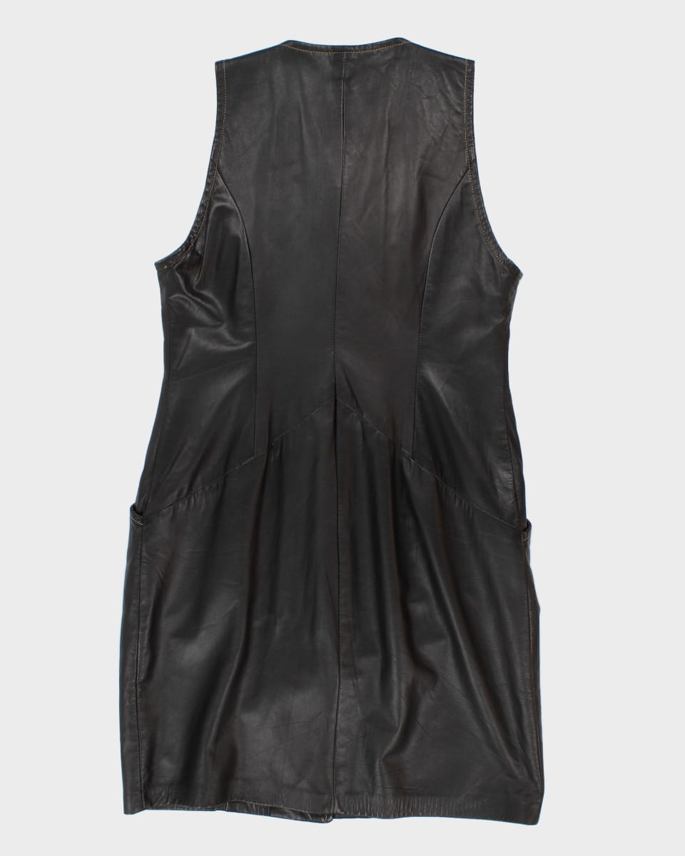 Vintage Leather Buckle Up Dress - L