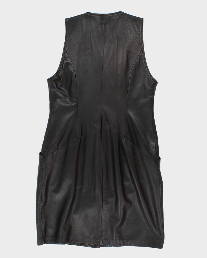 Vintage Leather Buckle Up Dress - L