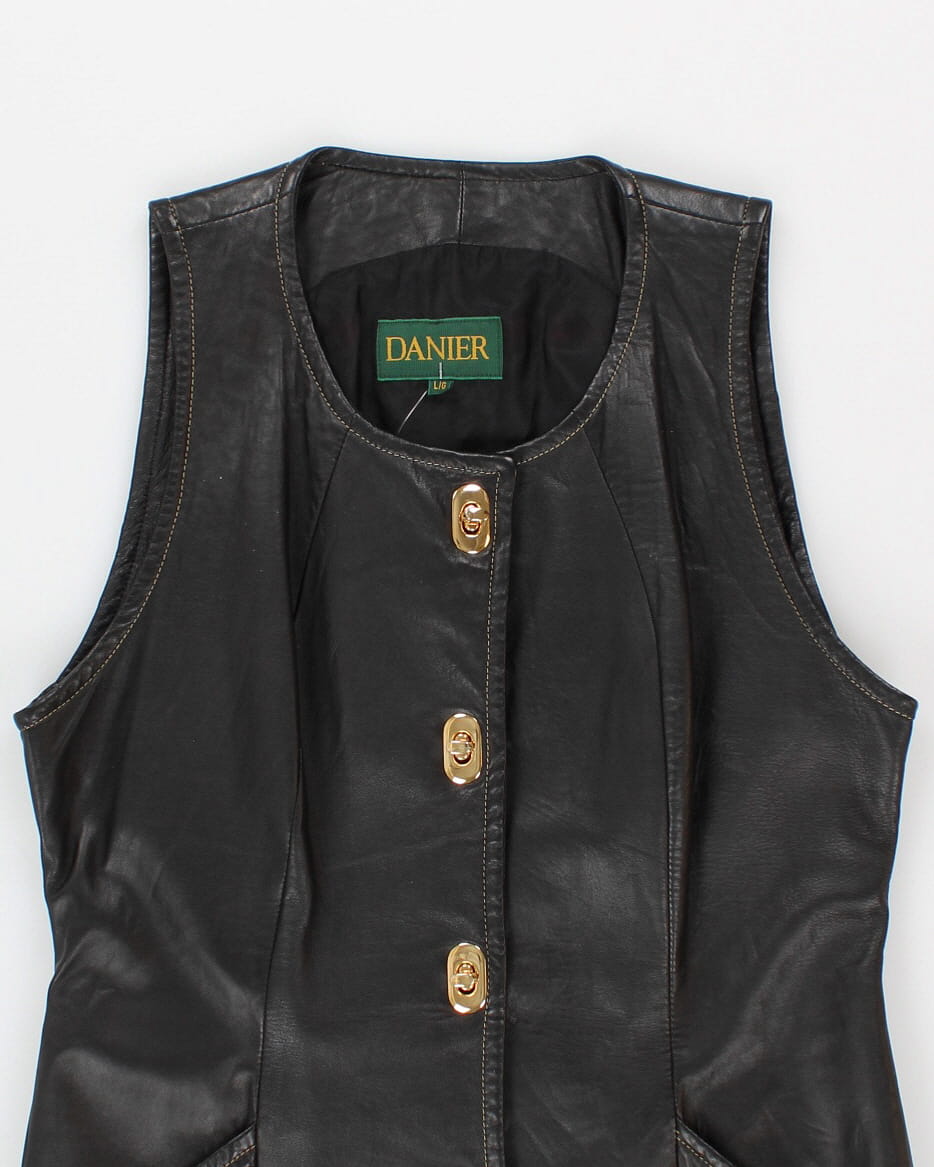 Vintage Leather Buckle Up Dress - L