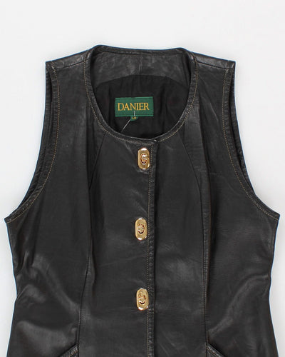 Vintage Leather Buckle Up Dress - L
