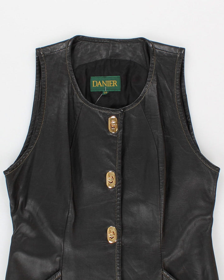 Vintage Leather Buckle Up Dress - L