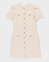 Womens Maje White Button Up Suit Dress - M
