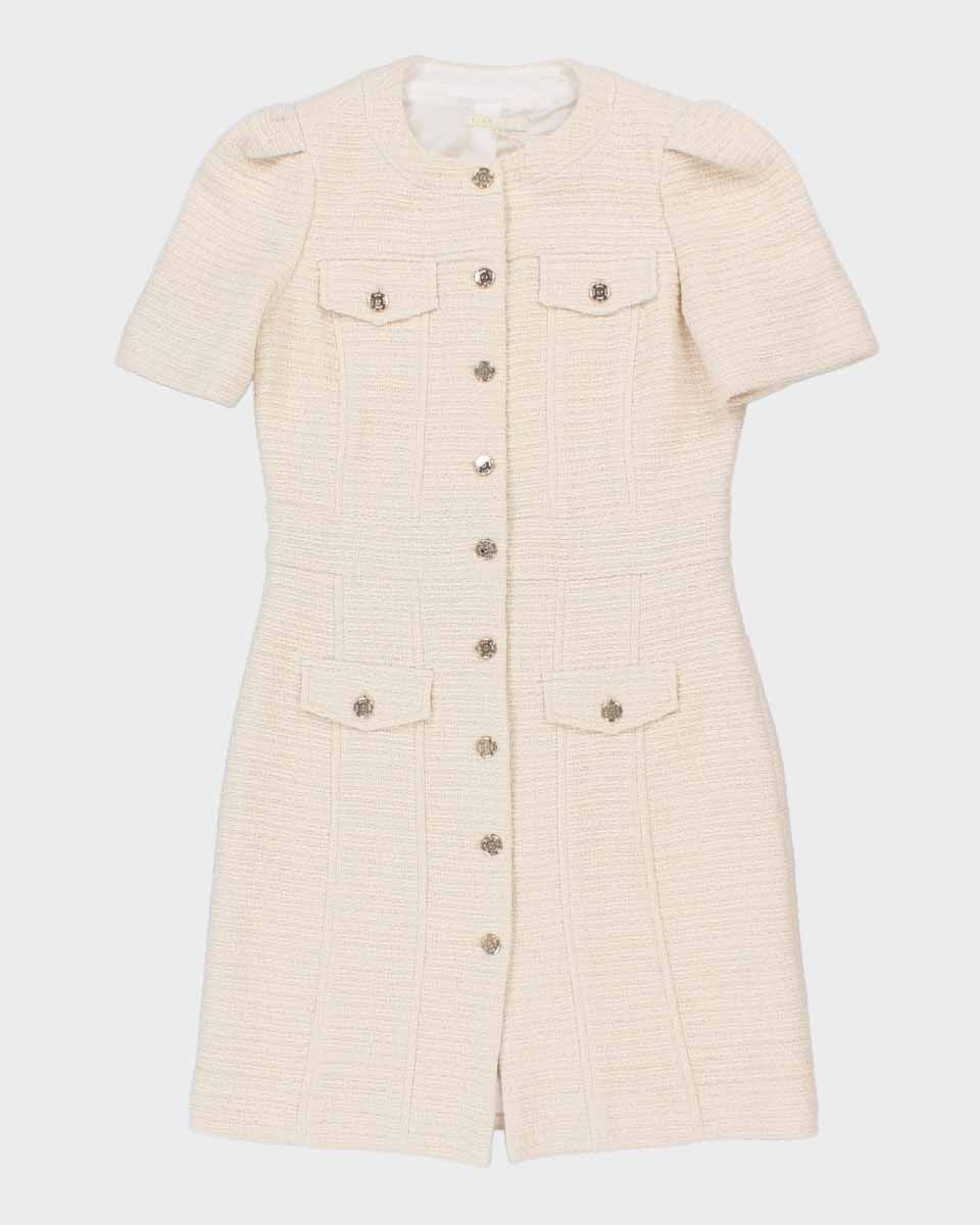 Womens Maje White Button Up Suit Dress - M