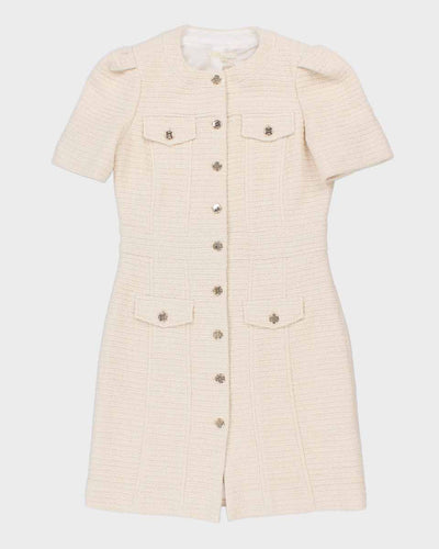 Womens Maje White Button Up Suit Dress - M
